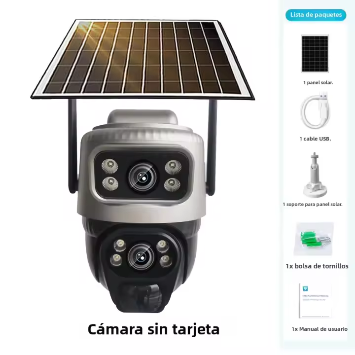 Cámara Solar WiFi Exterior Con Doble Lente PTZ Bajo Alimentación Cámara De Video IP De Seguridad Con Detección De Movimiento PIR CCTV Vigilancia - 1
