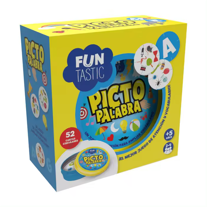 FUNTASTIC CARTAS REDONDAS FUNTASTIC - PICTO PALABRA CON CAJA FUNTASTIC 13x6x13 Cms. - 1