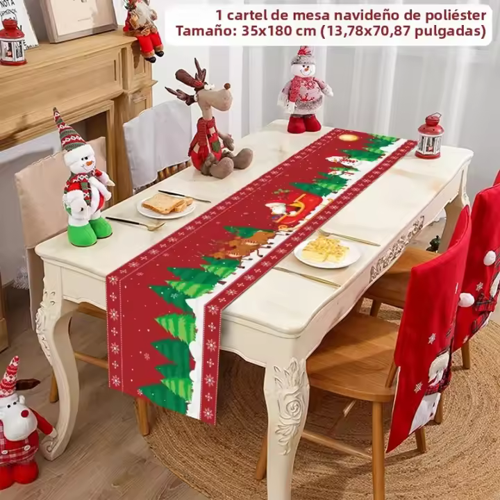 Mantelero Navideño 'Feliz Navidad' Decoraciones 2024 Para El Hogar Alfombra De Mesa Navidad Noel Kerst Xmas Regalos 2025 Decoraciones De Mesa Para El Hogar - 1