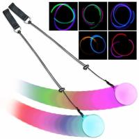 2Pcs LED POI Balón Colorido Para Danza Del Vaso Luminoso Bola De Arrojar Y Swing Para Yoga Y Ejercicio Accesorios De Actuación De Escenario - details 2