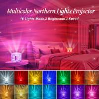 Proyector De Luz Nocturna Dinámica RGB Con Ondas De Agua Aurora Del Ártico Lámpara De Cristal Para Atmosfera Para Sala De Estar Estudio Dormitorio Regalo - details 1