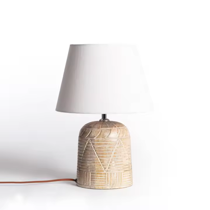 Ledkia Lámpara de Mesa Madera Koson ILUZZIA Blanco Viejo - 1