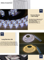 Tira De Luz LED Con Sensor De Movimiento 1M-5M Para Armario Cama Escalera Iluminación De Gabinete Operada Por Batería - details 8
