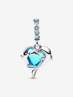 Pandora - Charm de Delfín de cristal de Murano Azul-Verano oceánico-Novedadad - details 1