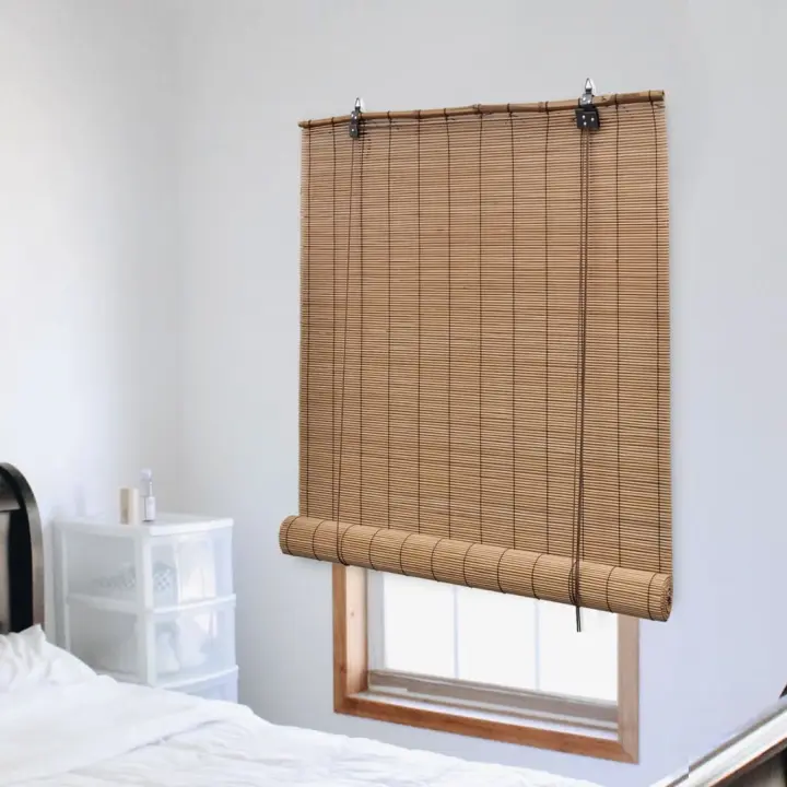 Persiana enrollable de bambú marrón 140x220 cm - 1