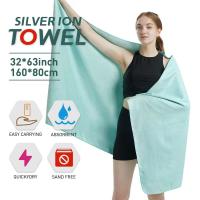 Toalla De Gimnasio Rápida Secado Microfibra Plata ION OdorFree Absorbente Para Sudoración Durante El Entrenamiento Tamaño M1 - details 0
