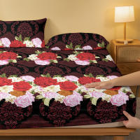 Sábana Ajustada Moderna Y Sencilla Con Estampado De Plantas Y Flores Mate Para Dormitorio Sin Almohadillas De Edredón De Poliéster 100% - details 3