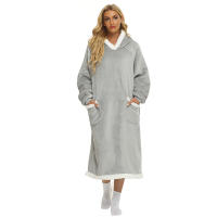Manta De Flannel Super Larga Con Mangas 120/150cm Sudadera De Invierno Para Hombres Y Mujeres Abrazable De Peluche Gran Tamaño Para Ver Televisión - details 5