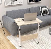 ARISE SHOP-Mesa Auxiliar Plegable Madera Metal,Mesa Portátil Ordenador Ajustable con Ruedas,Mesa de Cama con Ruedas,Mesa De Sofá para Sala De Estar, Dormitorio Y Oficina En Casa,65-89x50x40 cm - details 4