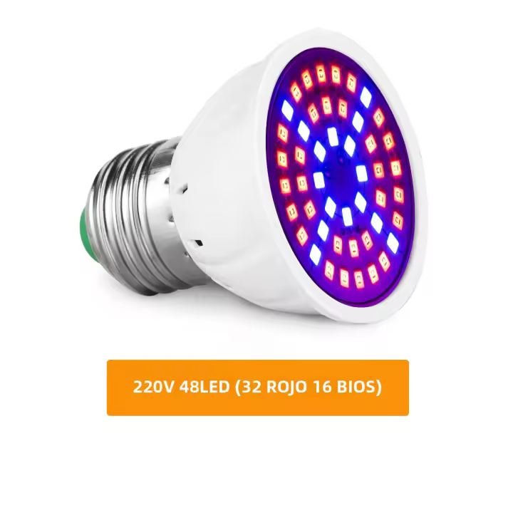 Bombilla De Crecimiento LED E27 Con Espectro Completo Para Plantas 60/126/200 Piezas Luz Roja Azul Para Cultivo Interior Flores Hidroponía Enchufe Phytolamp - 1