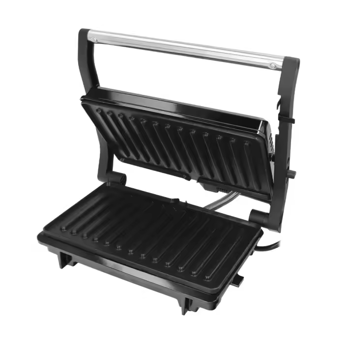 Sandwichera grill doble 1000w parrilla eléctrica, plancha panini grill, 1000w, placa antiadherente, apertura 180º - 1
