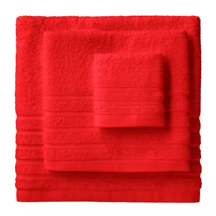 Lanovenanube - Toalla baño DIAMANTE - 100% algodón rizo americano - Color Rojo - 1