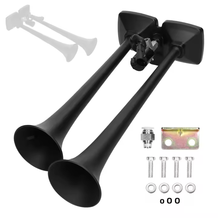 Bocina De Aire Doble Tocar 150dB Para Coche Camión RV Marina Barco Electrónica 12-24V Con Válvula De Solenoide Material De Zinc Aleación - 1