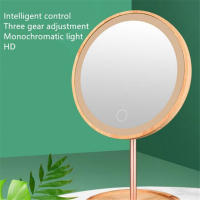 Espejo De Maquillaje LED De Madera Con Pantalla Táctil Y Tres Modos Desmontable Recargable Por USB Para Cosméticos - details 6