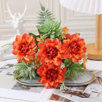 Decoraciones De Flores Artificiales Dahlia Y Suculentas Para Casa Fiesta Boda Aniversario Adornos Florales Falsas Para Decoración Interior - details 5