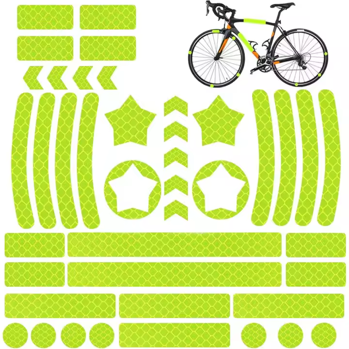 42 piezas de cascos de bicicleta, cinta adhesiva, pegatinas reflectantes para bicicletas, cascos - 1