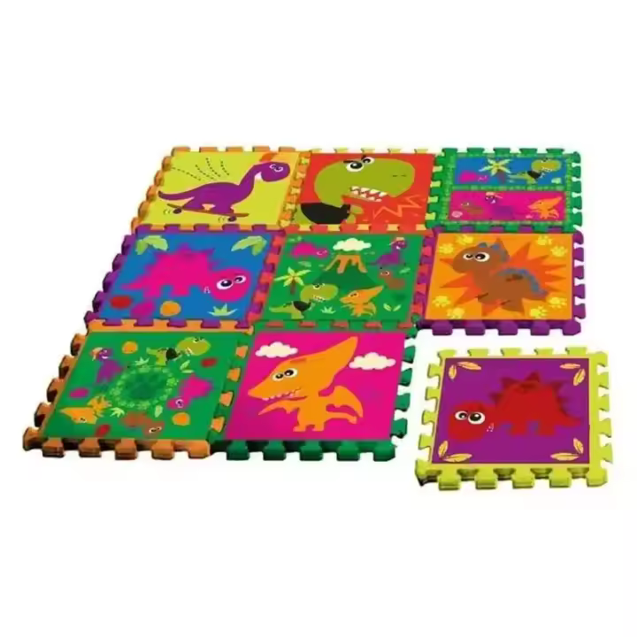 Puzzle de goma eva Crazy Dino alfombra nueve piezas KL11171 KIDS EURO - 1