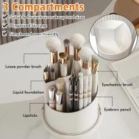 Organizador de maquillaje giratorio 360 ° con tapa transparent Y opening deslizante - Almacenamiento a prueba de Polvo para brocha, Maquillaje labial y Brillo de Labios-Ideal para dormitorio - details 2