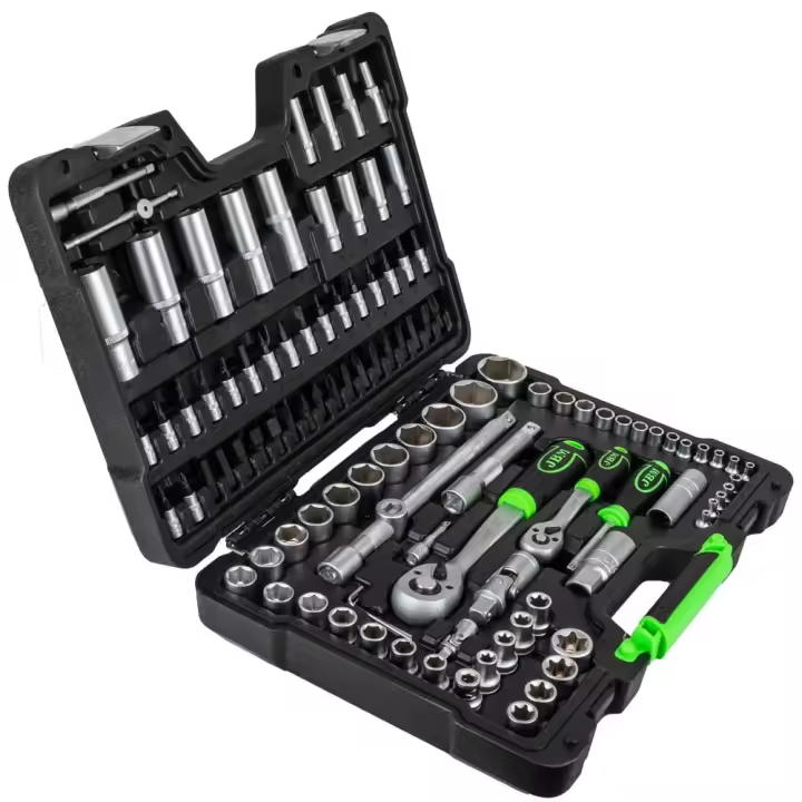 JBM ESTUCHE DE HERRAMIENTAS DE 108 PIEZAS CON VASOS HEXAGONALES CINCADO - 1
