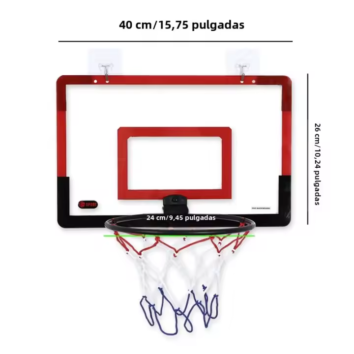 Mini Portería De Baloncesto Para Indoors Para Niños Y Adultos 40 X 20 Cm Juguete De Juegos Familiares Para Puertas O Paredes De Casa Y Oficina Material Plástico - 1