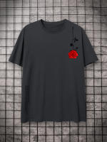 Camiseta Unisex Algodón 100% 230 Gramos Estampado De Rosa Vintage Streetwear Casual Graphic Tops Transpirable Y Absorbedor De Humedad - details 9