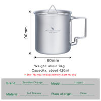 Taza De Camping Boundless Voyage De Titanio 300ml/420ml Con Tapa Vaso De Agua Para Exteriores Mug De Camping Sin Plegable Y Sin Descartable - details 0