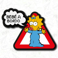 DEREGALOOS Pegatina Bebe A Bordo Maggie Vinilo Impreso para Coche los Simpsons (Interior) - details 0