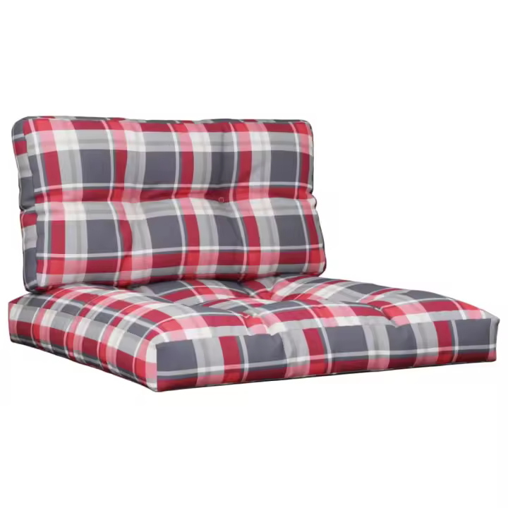 Cojín par Palet Unidade Canva Cuadros Rojos - 1