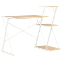 vidaXL Escritorio con estantería 116x50x93 cm en color Negro/Negro y marrón/blanco y roble y más | estructura resistente ideal para salón dormitorio o estudio - details 2