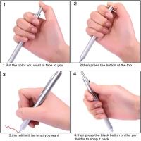 Bolígrafo Multifuncional De Metal 4 En 1 Con Sensor De Gravedad Para Estudiantes 3 Colores Mezcla De Bolígrafo De Bola Y Lápiz Mecánico Set De Bolígrafo De Gel Para Firmar - details 22