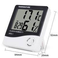 Medidor De Temperatura Y Humedad Digital HTC-1 HTC-1S Estación Meteorológica Con Reloj Para Interior Y Exterior Hygrometer - details 2