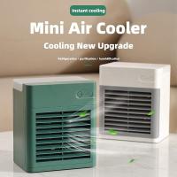 Acondicionador de Aire USB Recargable y silencioso de AC Mini Aire Acondicionado portátil con luz LED, Adecuada for el hogar, la Oficina y la habitación (Verde) (Color : White) - details 2