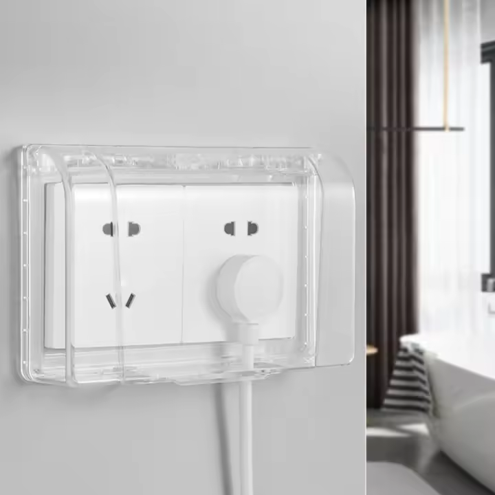 Caja De Salpicadura Prueba De Agua PS Nueva Con Adhesivo Auto-adhesivo Cubierta Impermeable Para Salidas Doble Posición Caso De Salida Para Baño - 1