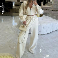 Conjunto De 2 Piezas Wefads Otoño Casual Con Cuello Alto Y Cierre De Cremallera Pantalones Elásticos Con Cordón Alta Cintura Estilo Suave Para Mujer - details 4