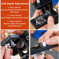 Kit De Guía De Boquilla Para Carpintería 3 En 1 Juego Ajustable De Localizador De Agujeros De Madera Y Aluminio Herramienta De Guía Para Agujeros De Armarios - details 12