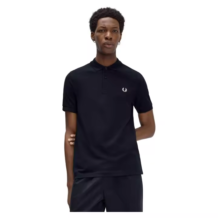POLO FRED PERRY NEGRO LISO PLAIN SHIRT - 1