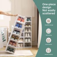 Caja de zapatos transparente plegable sólida para gabinete de almacenamiento de caja de zapatos tamaño UE 45, 6 niveles con tapa 1piezas - details 2