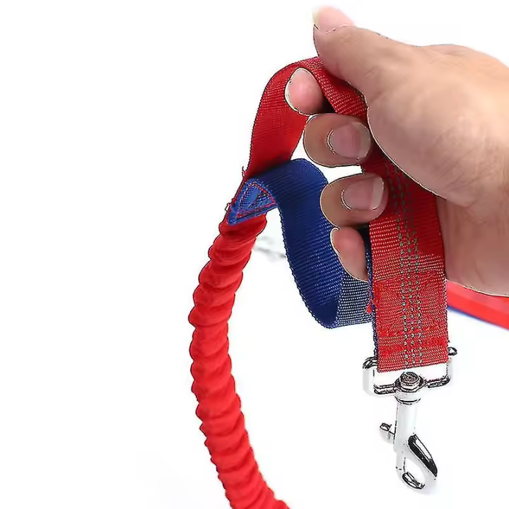 Correa para Perros Elástica de Nylon Roja para Caminar - 1