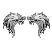 1 Pieza Pegatina Para Coche 3D Logo De Lobo Metal Emblema De Auto Y Motocicleta En Plata Y Bronce Para DIY Nuevo - details 1