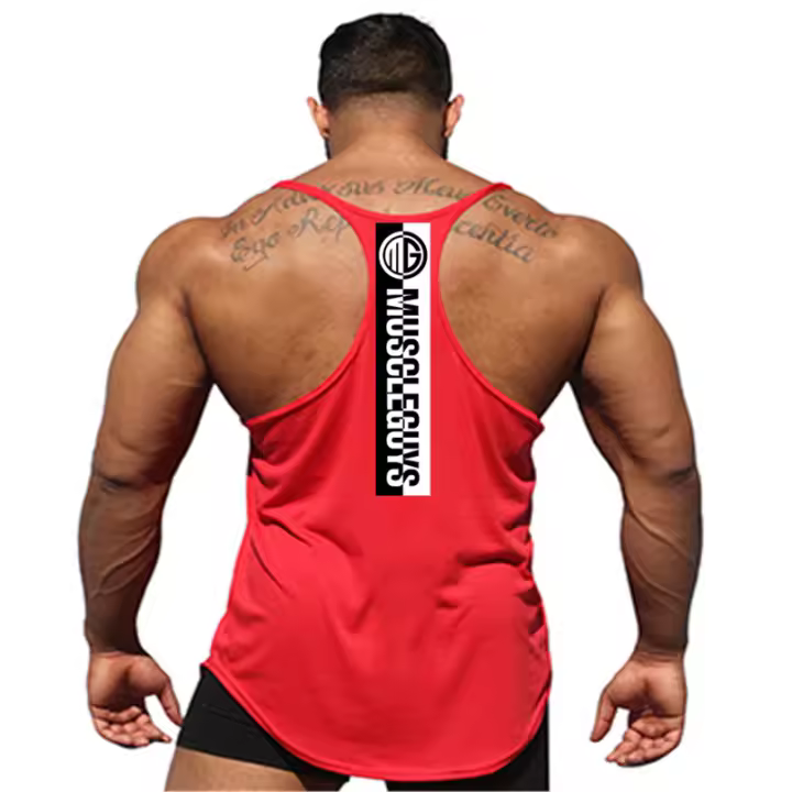 Men Gym Clothing Bodybuilding Suspenders Tank Top Casual Sport Sleeveless Shirt Fitness Muscle Sportswear Cotton Breathable Vest - 1