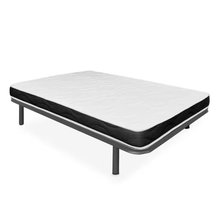 Pack somier laminas reforzadas con Colchón viscoelástico Fresh - Altura 13cm - Fabricado en España - Somnia Descanso [Envío y subida a domicilio incluido] - 1
