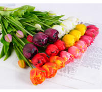 Nueva Flor Artificial Tulipán Multiflorido Suave Y Adhesiva 40cm Toque Real Para Decoración De Hogar Y Sala De Estar - details 11