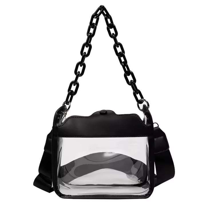 Bolso transparente para el Estadio, Bolso Bandolera, Bolso Hobo, Bolso transparente para Mujer, Bolso de Concierto, Bolso transparente para el Estadio, - 1