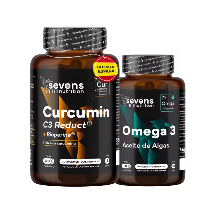 Pack Cúrcuma con Pimienta negra C3 Reduct + Omega 3 Cápsulas - Salud Articular y Cardiovascular - 1