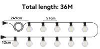 Cadena De Luces LED G40 36 M Exterior Con 64 Luces De Plástico Para Jardines Bodas Fiestas Terrazas Instalación Autónoma Impermeable - details 0
