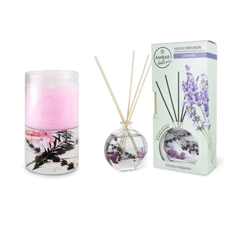 Lote Relax Mikado: Vela Decorativa Lavanda Ambar Botanic + Ambientador Mikado 75 ml - 1