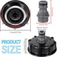 Adaptador de Tanque de Agua para conectar mangueras de Jardín Diámetro de entrada 60 mm 2 piezas - details 2