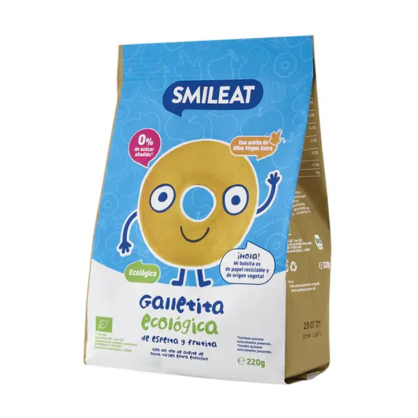 Galletas de espelta y fruta bio Smileat 220 gramos - 1