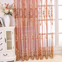 Cortina Europea De Encaje Transparente Con Patrón Geométrico Y Flores Para Decoración Del Hogar 1 Panel Con Bolso De Tubería - details 2