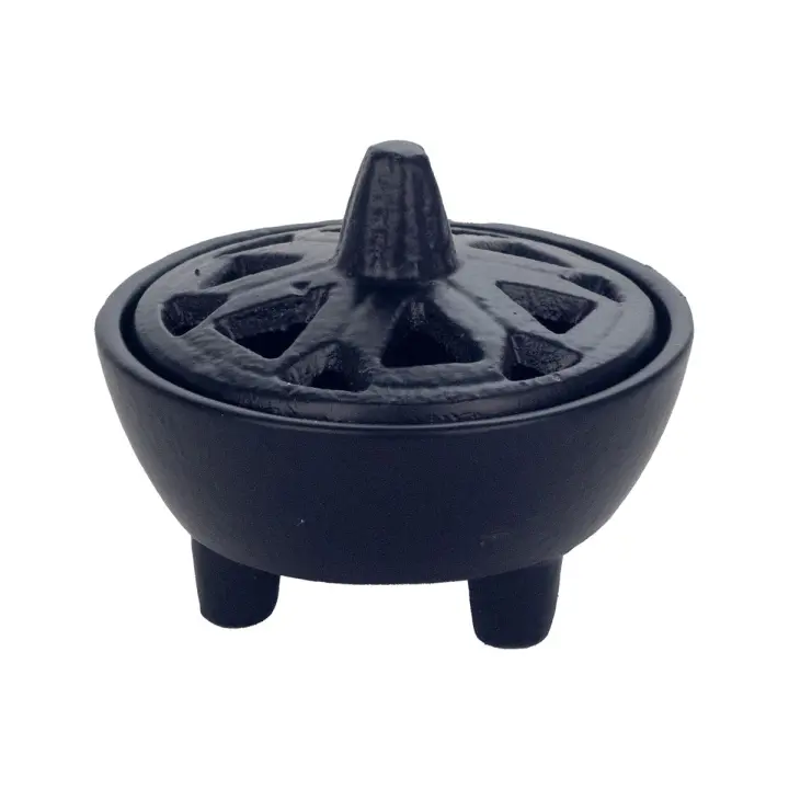 Signes Grimalt Caldera de hierro fundido | Portaincienso Negro India 7X9X9cm - 1